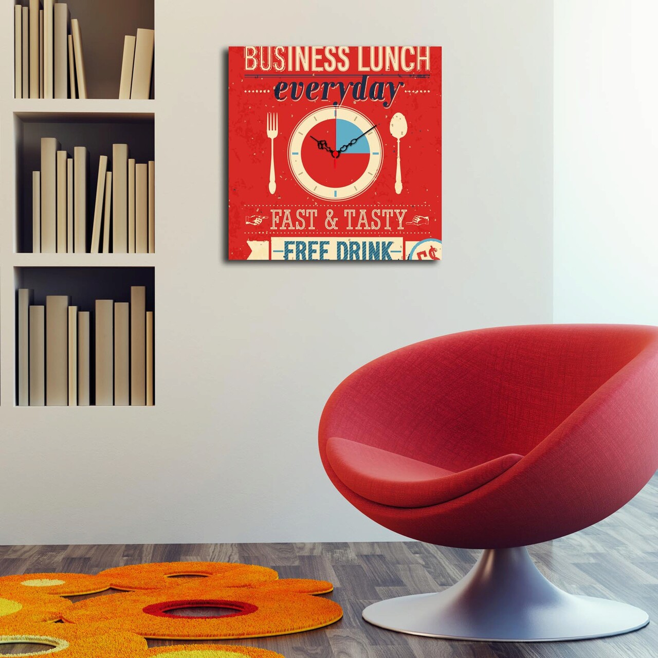 Ceas de perete, Msk-16, Dimensiune: 40 x 40 cm, Multicolor - imagine 3